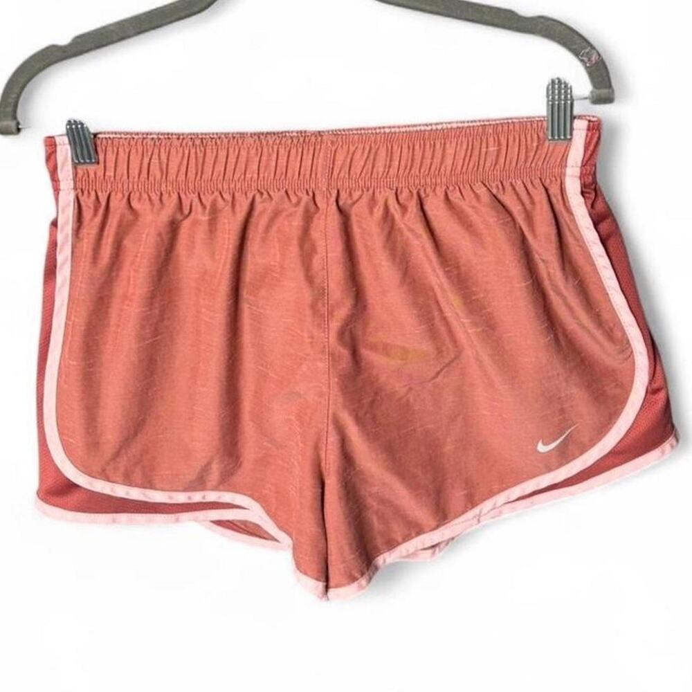 Nike Dri-Fit Tempo Running Shorts Coral/Orange Heather Mesh Trim Size L